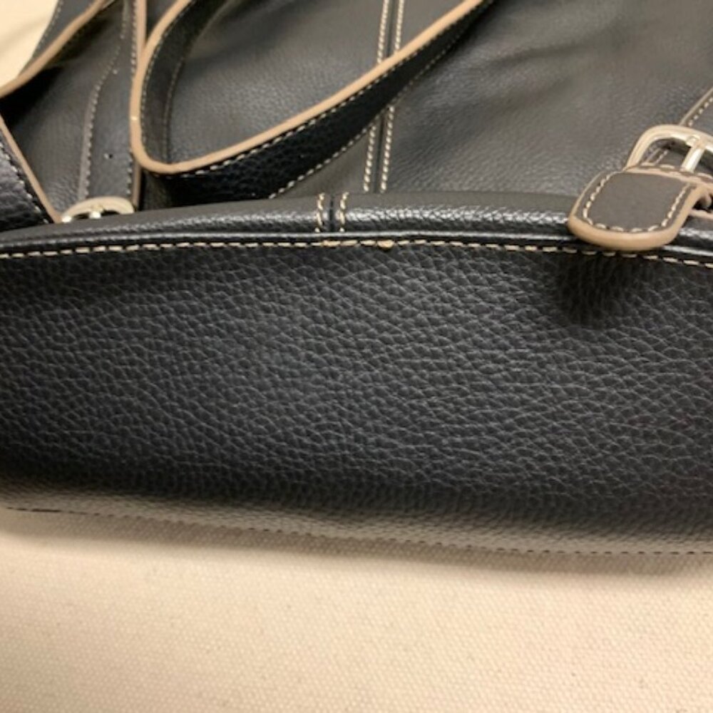 Tignanello Black Soft Genuine Leather Small Shoulder Backpack - Picture 9 of 15